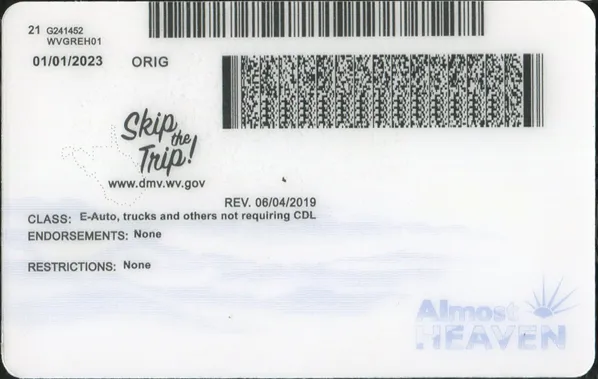 Buy West Virginia-new fake ID front view online